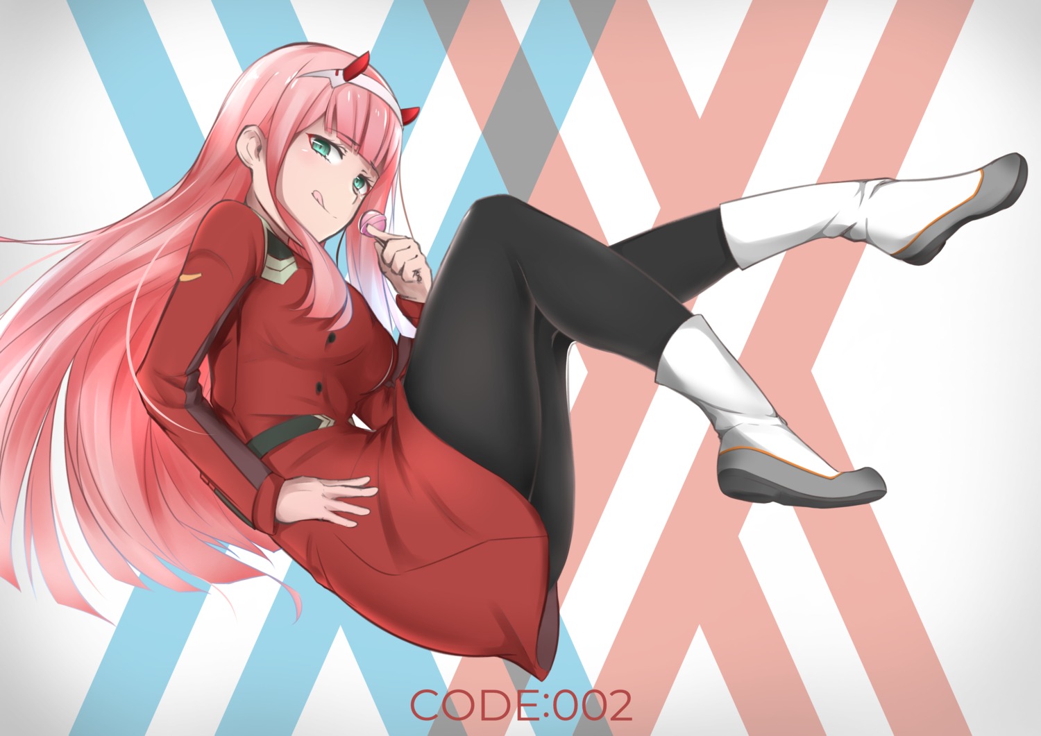darling_in_the_franxx, horns, mr2d, pantyhose, uniform, zero_two_(darling_in_the_franxx)