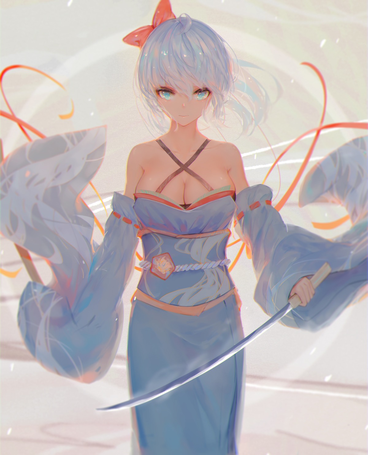 cleavage, japanese_clothes, kisei2, sword