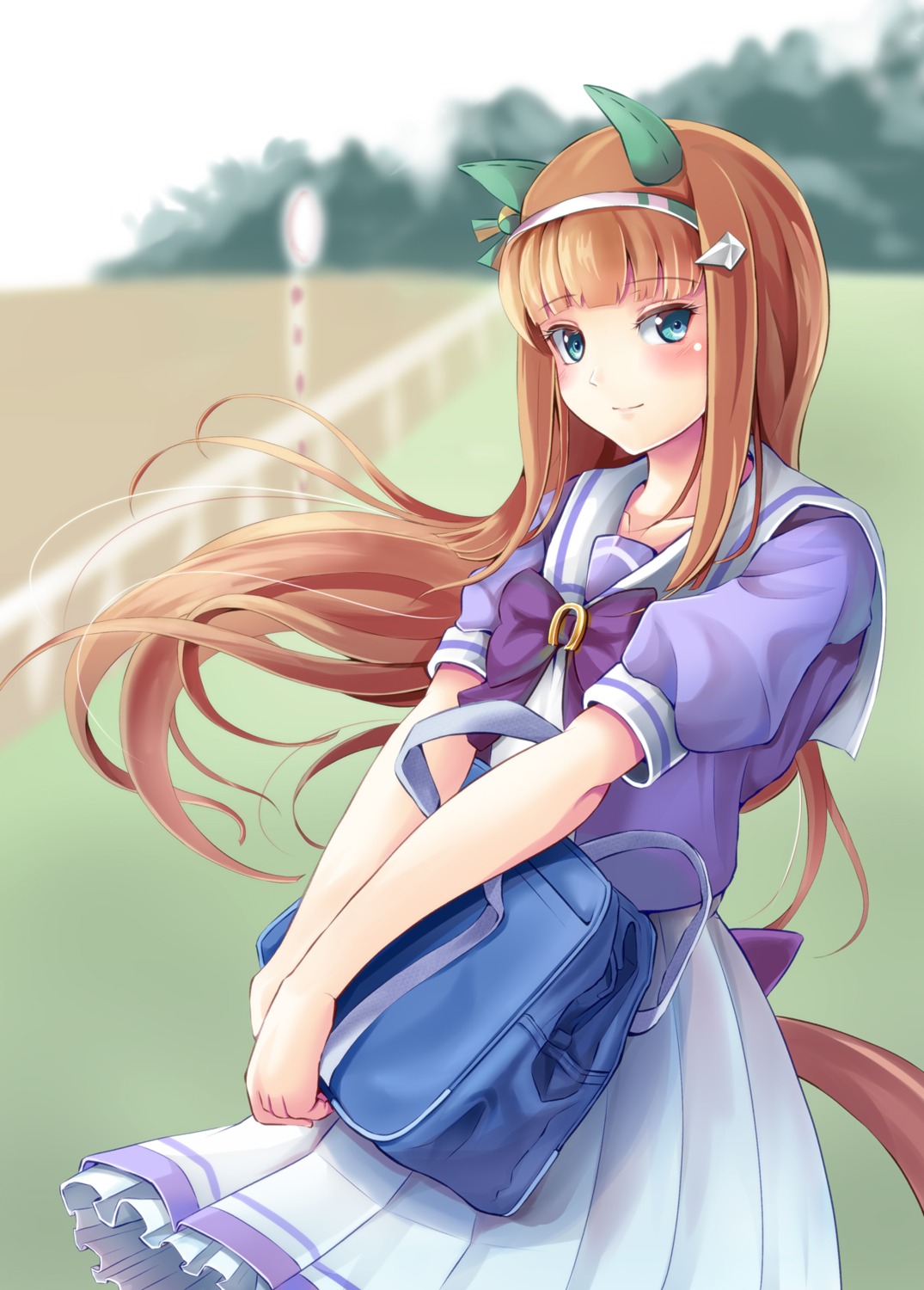 animal_ears, seifuku, silence_suzuka_(umamusume), tail, uma_musume_pretty_derby, yumibakama_meme