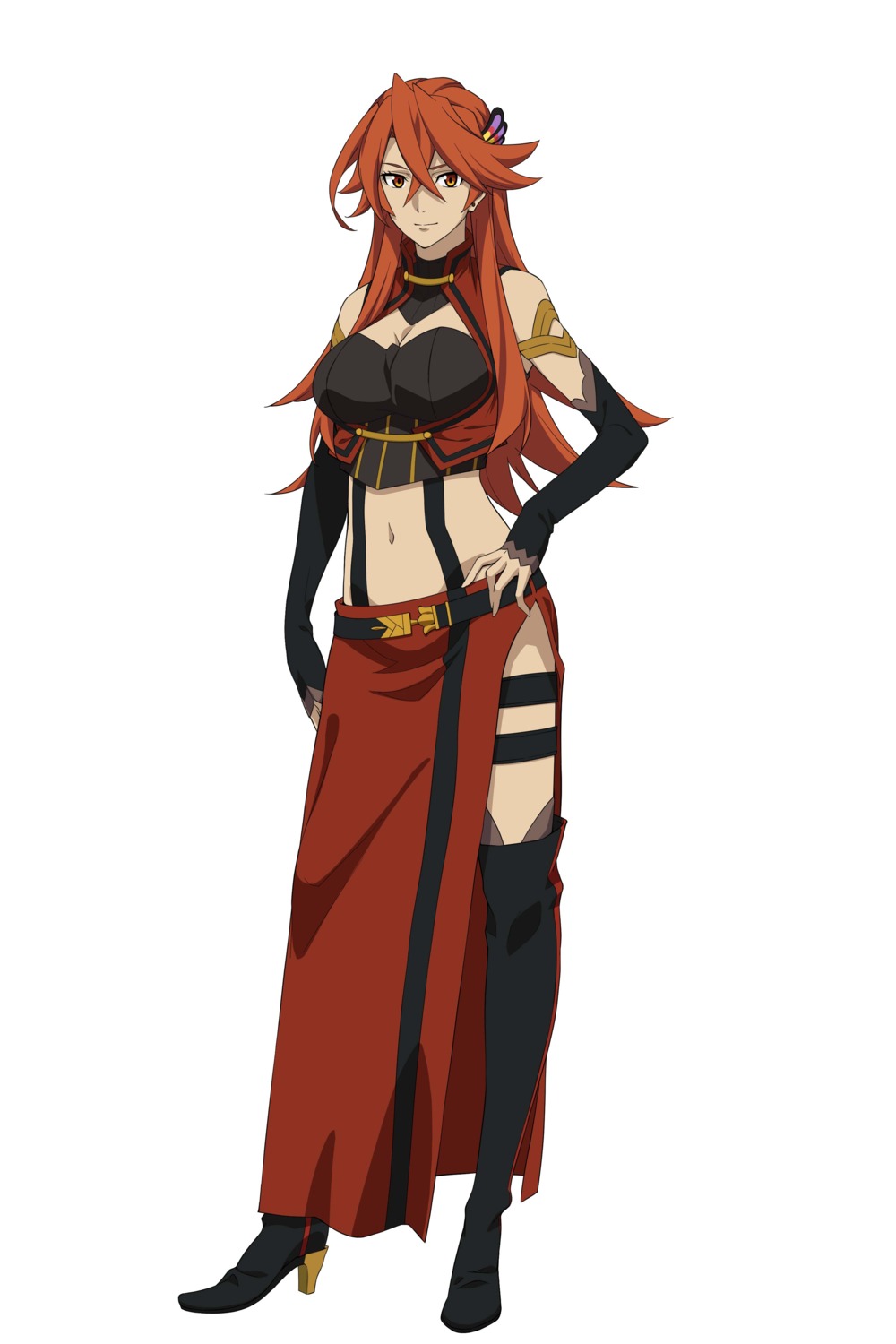 cleavage, garter, grancrest_senki, heels, tagme, thighhighs