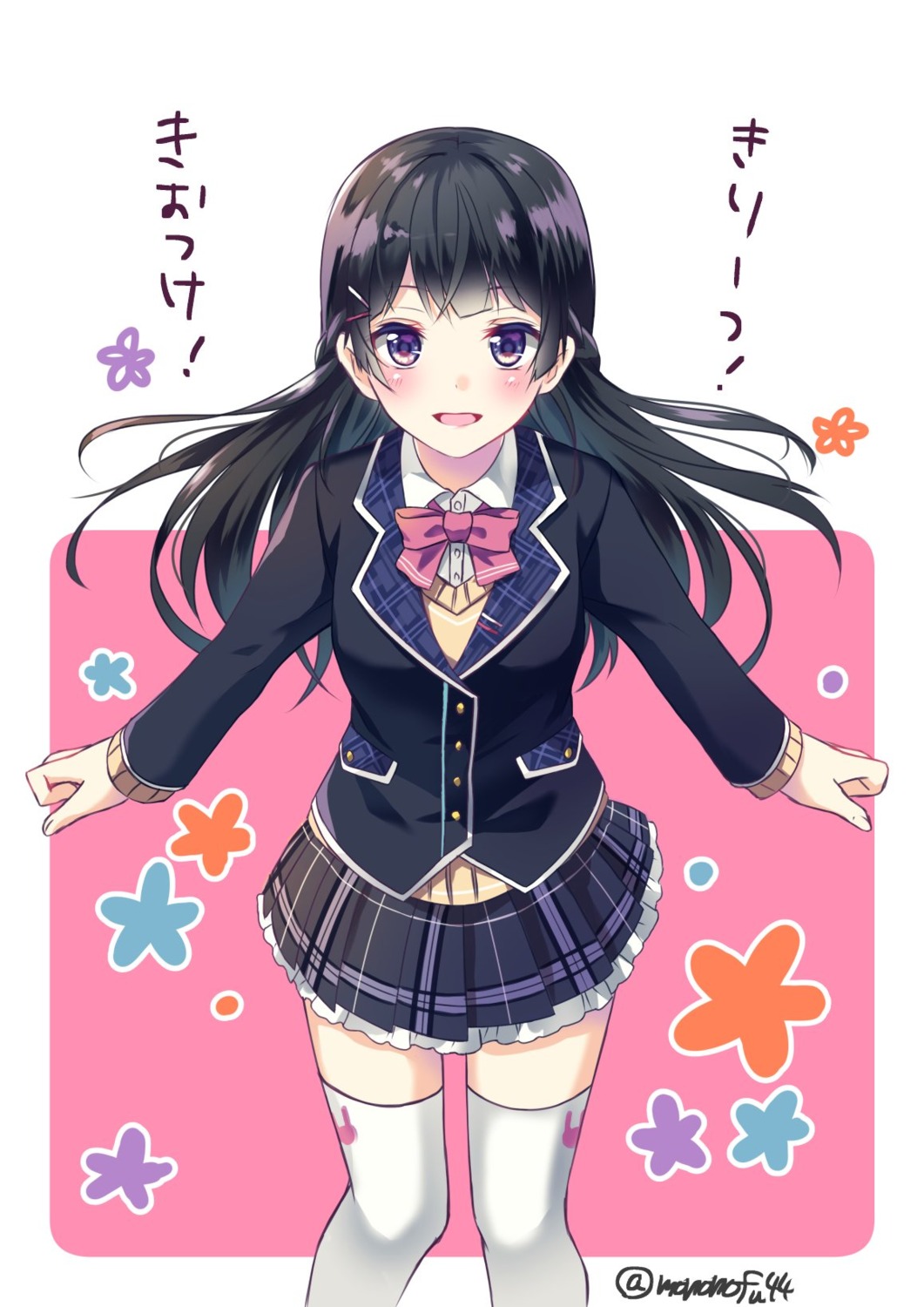 mononofu44, nijisanji, seifuku, thighhighs, tsukino_mito