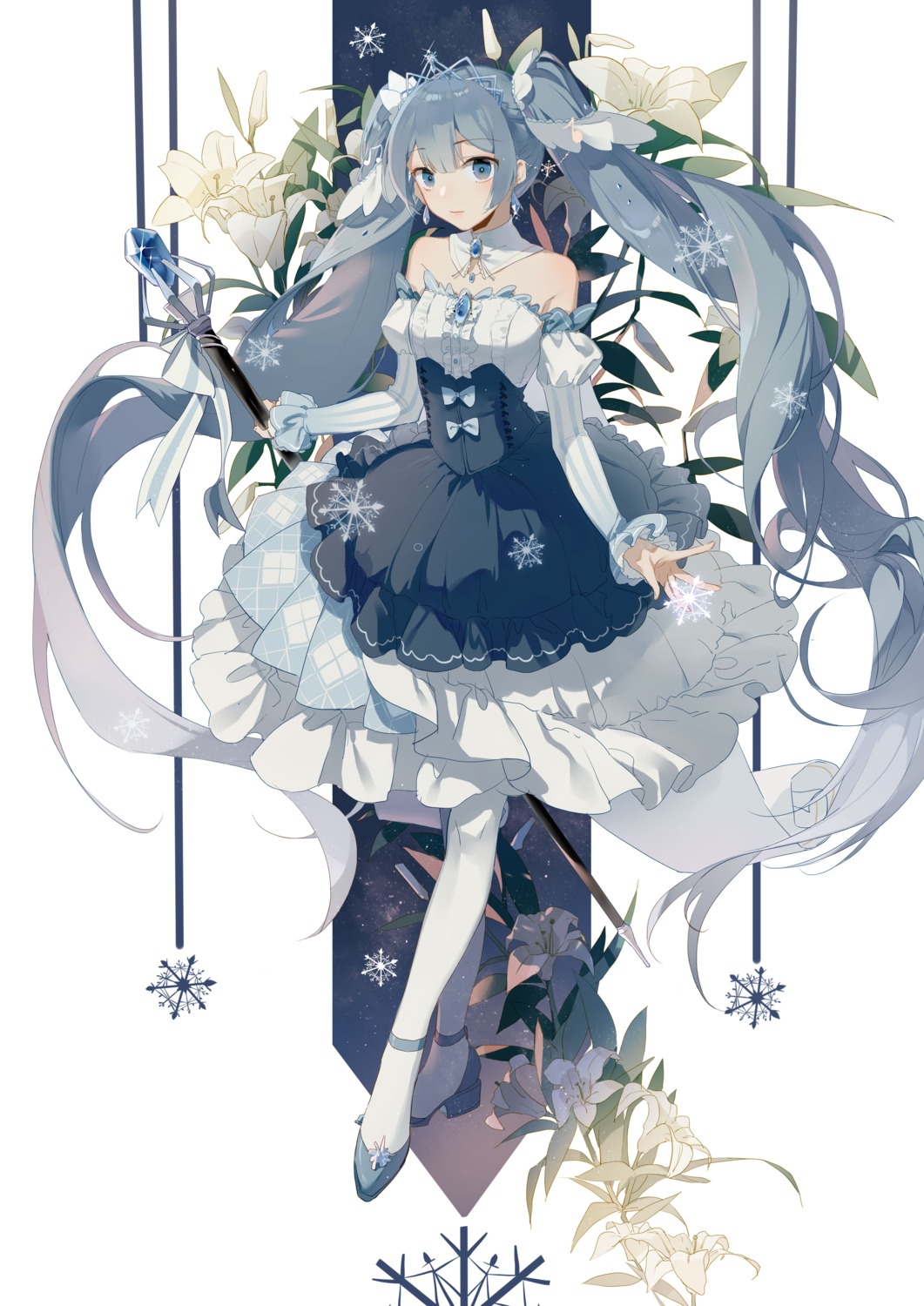 dress, hatsune_miku, heels, vocaloid, weapon, yuki_miku, zhibuji_loom