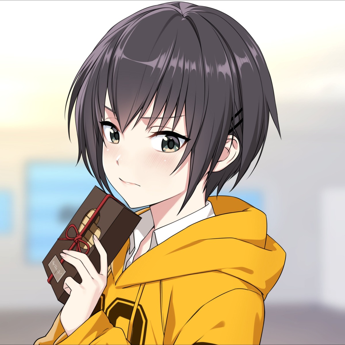 hinata_nao_(iwamotocho), iwamotocho_geinosha, seifuku, sweater, tagme, valentine
