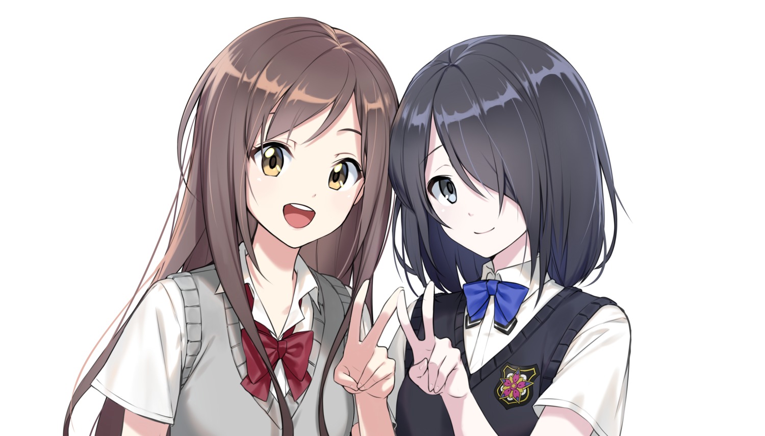 iwamotocho_geinosha, seifuku, shirafuji_tamaki, suzuki_anzu, sweater, tagme