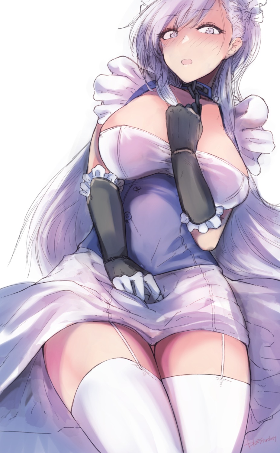 azur_lane, belfast_(azur_lane), kojima_(blue_stardust), maid, stockings, thighhighs