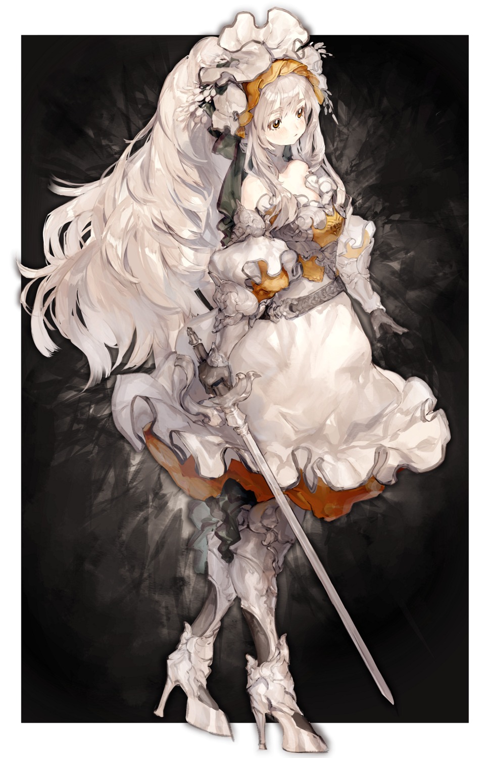 armor, dress, heels, ozyako, sword