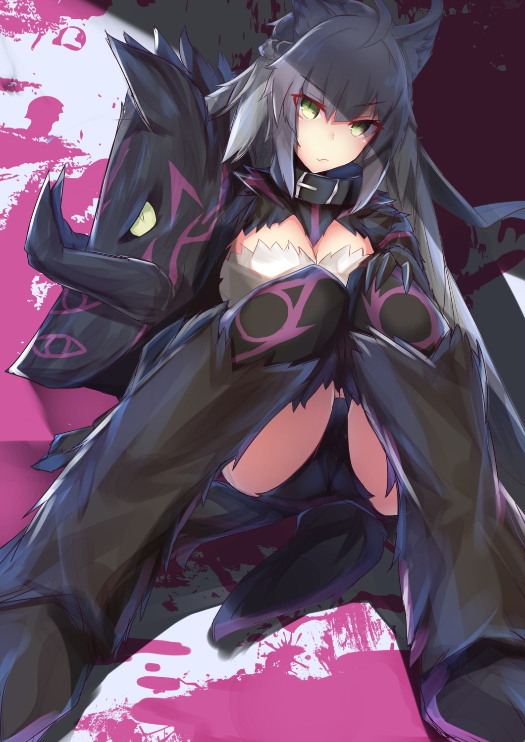 animal_ears, atalanta_alter_(fate), cleavage, fate/grand_order, nanakaku, tail, thighhighs