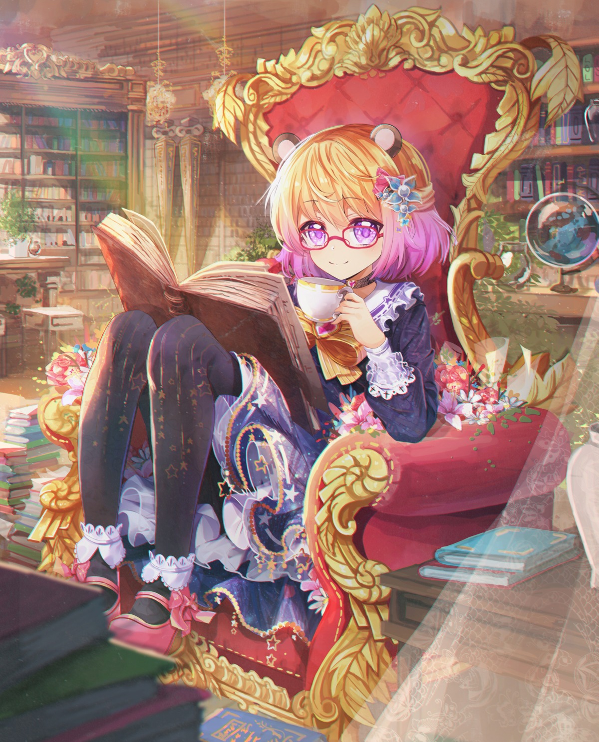 animal_ears, daikazoku63, megane, pantyhose