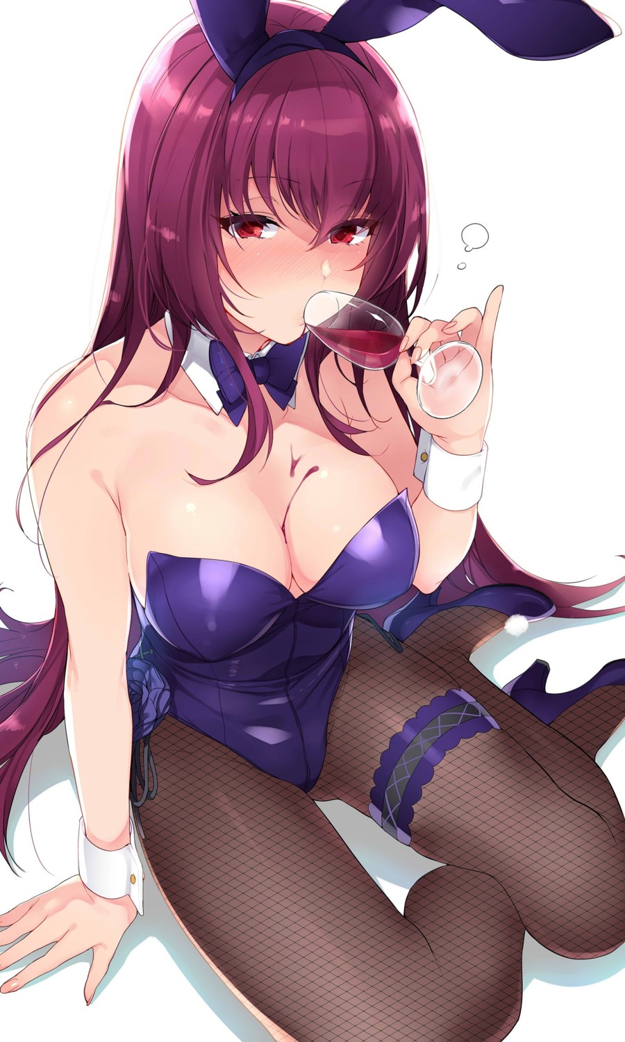 animal_ears, bunny_ears, bunny_girl, cleavage, fate/grand_order, fishnets, garter, heels, inari_(inariya), pantyhose, scathach_(fate)