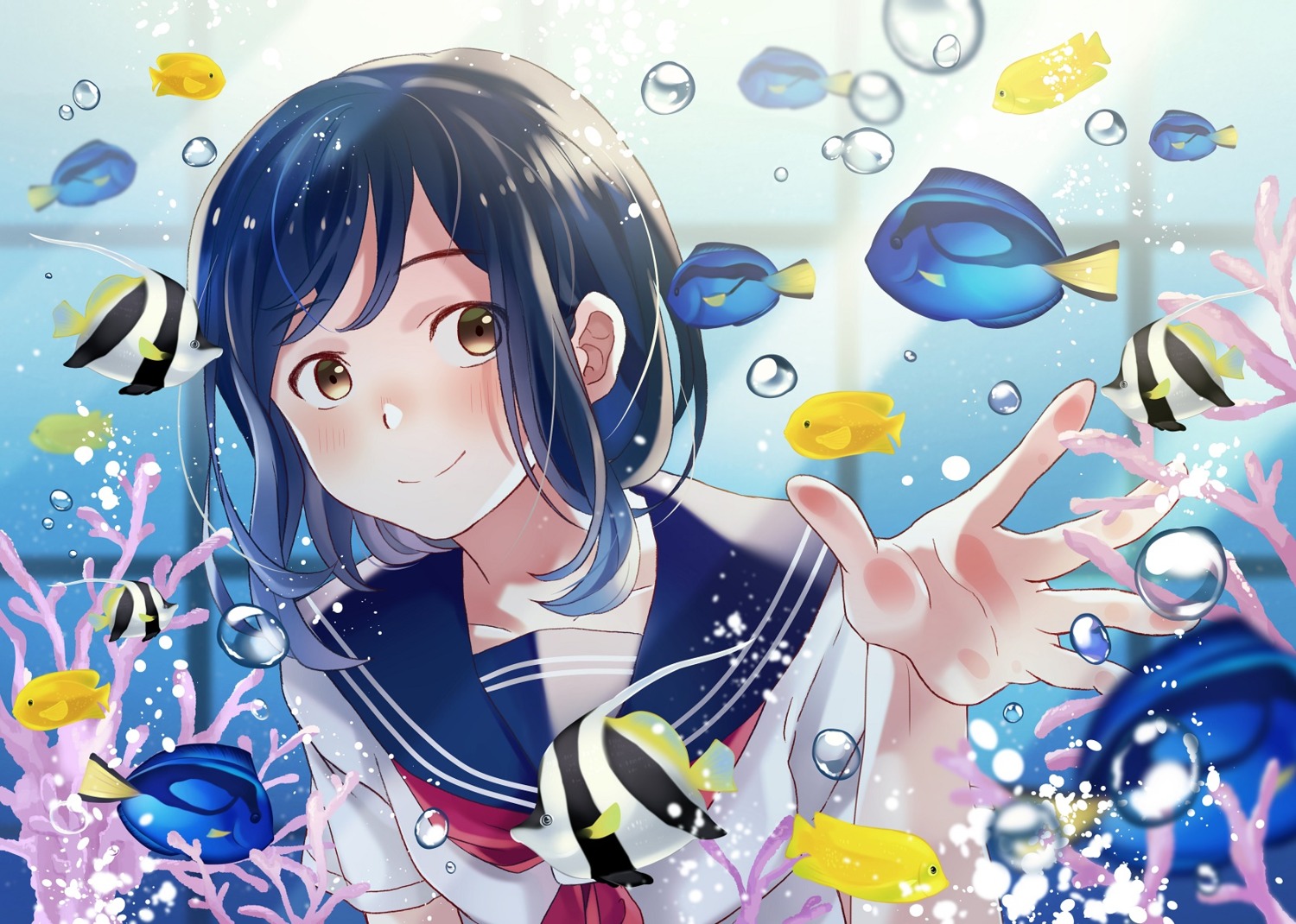 jpeg_artifacts, nanaminn, seifuku