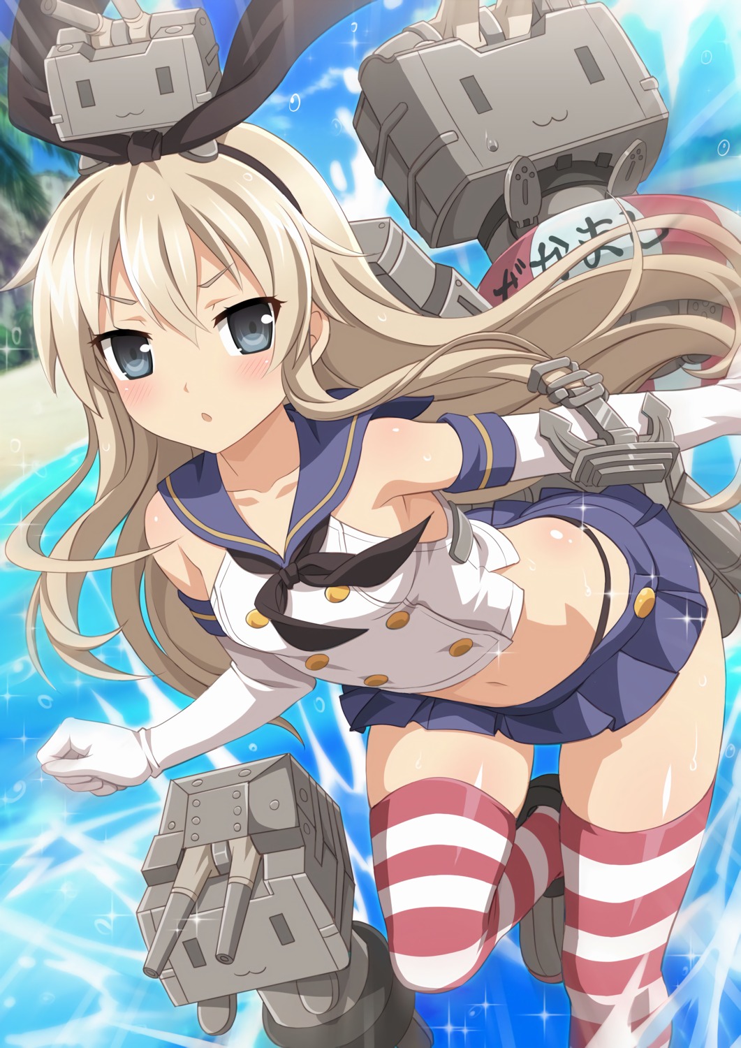 kantai_collection, rensouhou-chan, shimakaze_(kancolle), thighhighs, wanaca