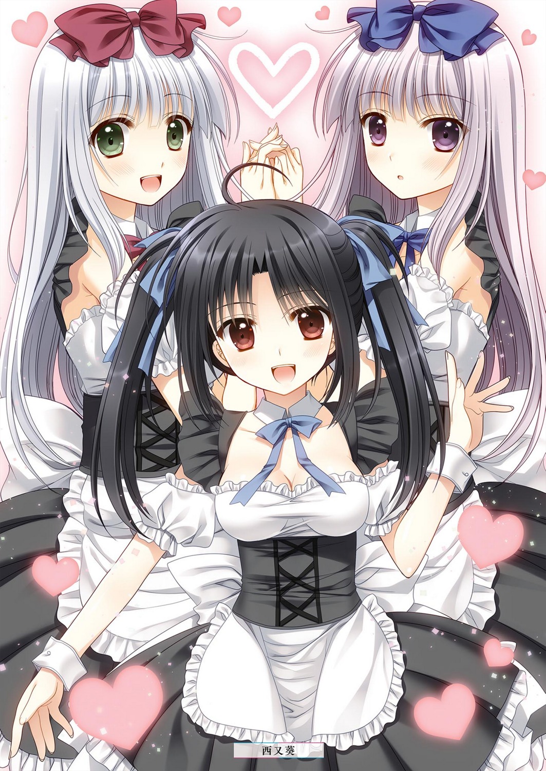 airi_(alice_or_alice), alice_or_alice_siscon_nii-san_to_futago_no_imouto, cleavage, kisaki_(alice_or_alice), maid, nishimata_aoi, rise_(alice_or_alice)