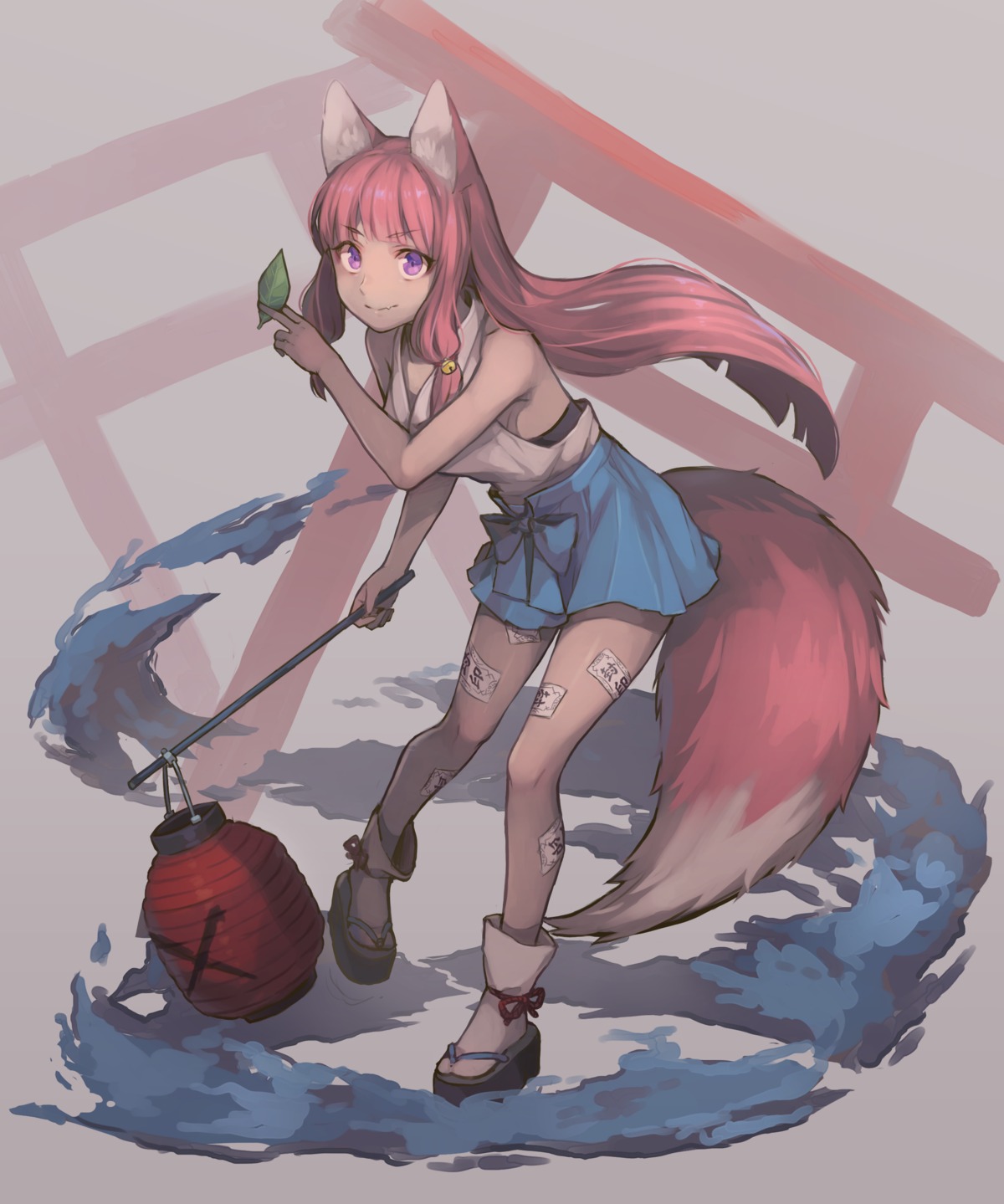 animal_ears, japanese_clothes, kitsune, saino, tail