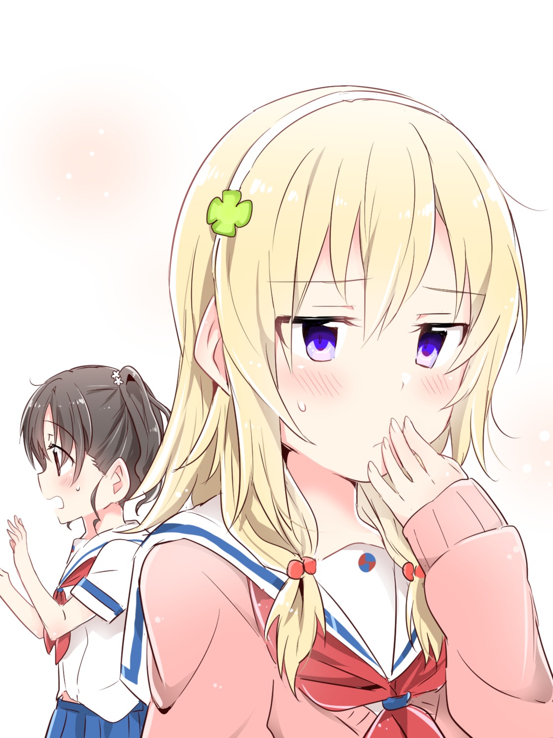 high_school_fleet, seifuku, shiretoko_rin, sweater, wakasa_reo, yasaka_shuu