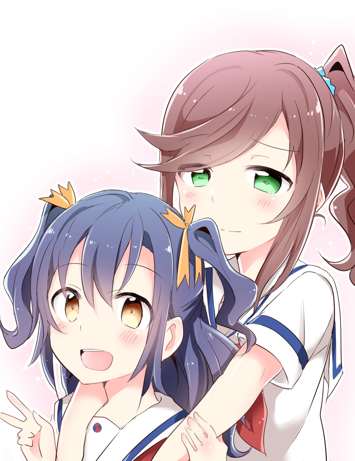 high_school_fleet, ise_sakura, seifuku, suruga_runa, yasaka_shuu