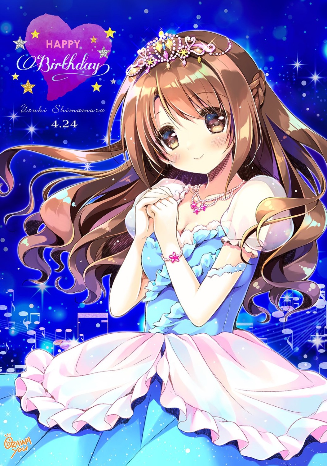 cleavage, dress, ozawa_yuu, shimamura_uzuki, the_idolm@ster, the_idolm@ster_cinderella_girls