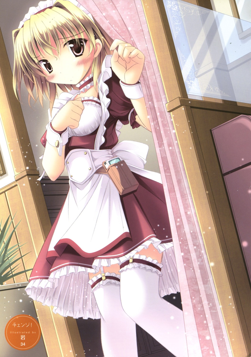 iwa, maid, stockings, thighhighs