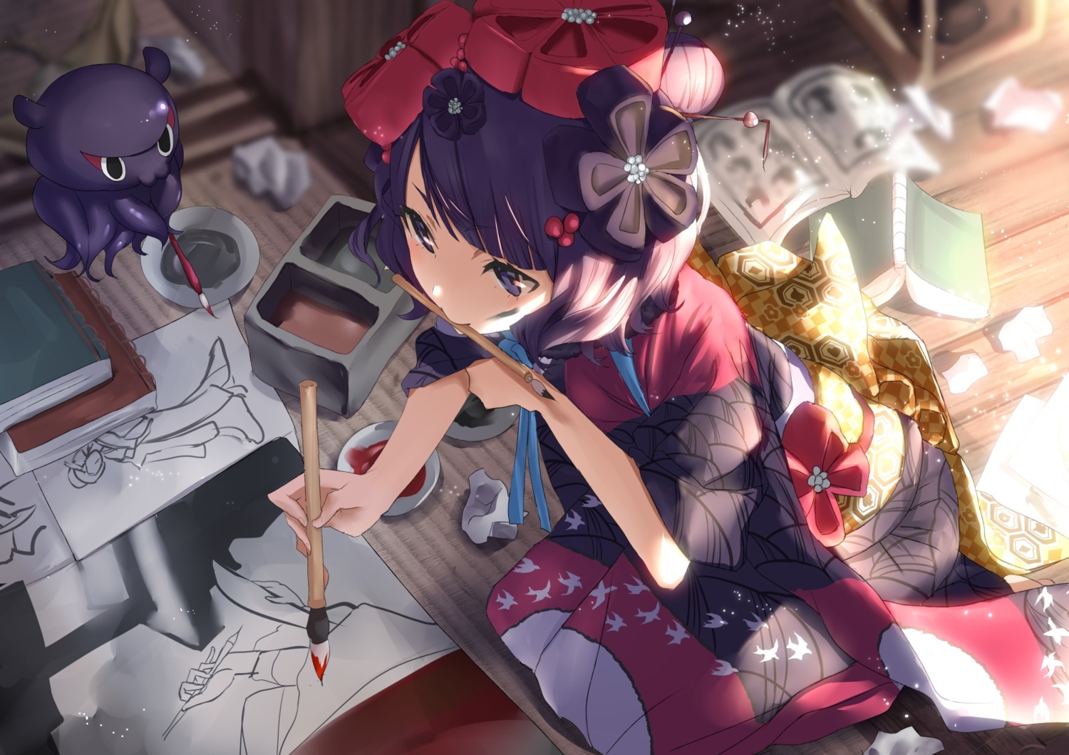 fate/grand_order, katsushika_hokusai_(fate), kimono, tsuuhan