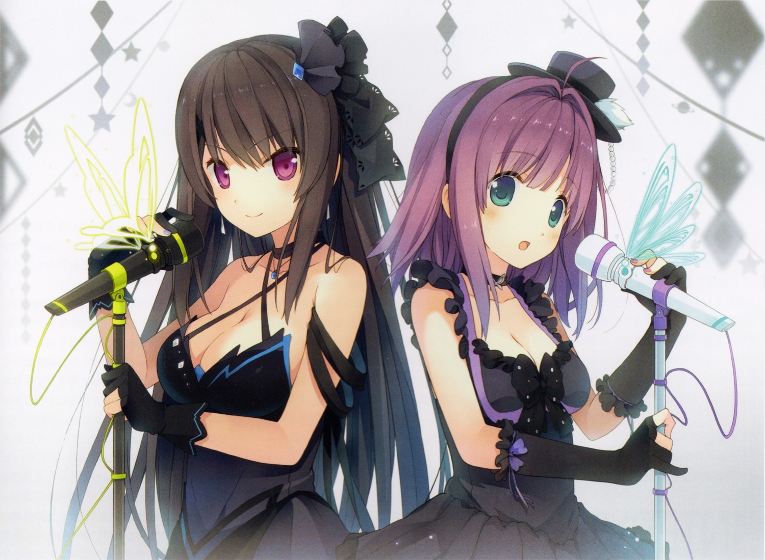 ao_no_kanata_no_four_rhythm, cleavage, dress, ichinose_rika, sprite, suzumori, tobisawa_misaki
