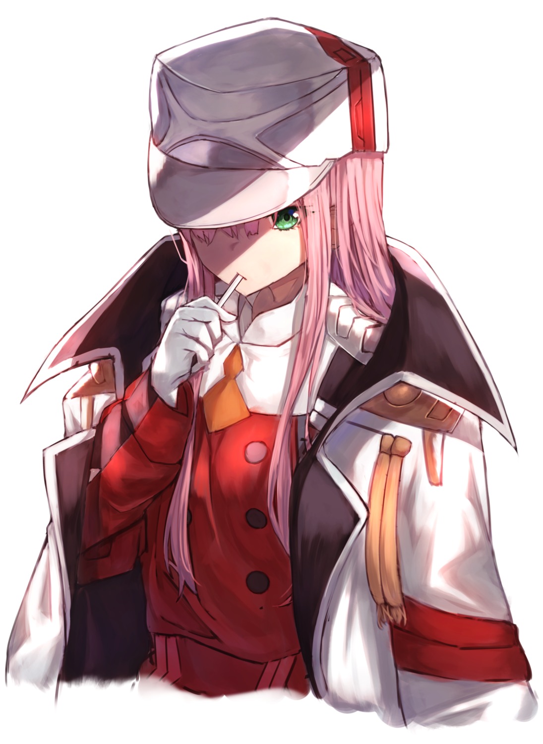 darling_in_the_franxx, uniform, yuuki_nao_(pixiv10696483), zero_two_(darling_in_the_franxx)