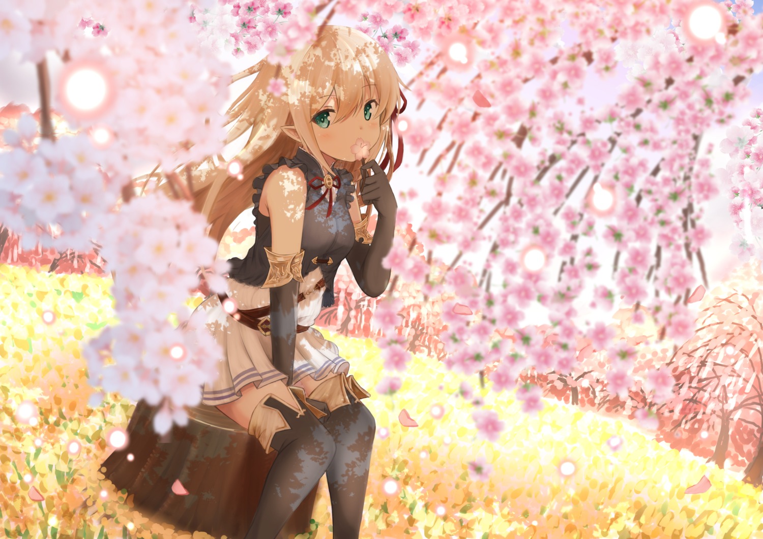 arisa_(shadowverse), pointy_ears, shadowverse, shibakame, thighhighs