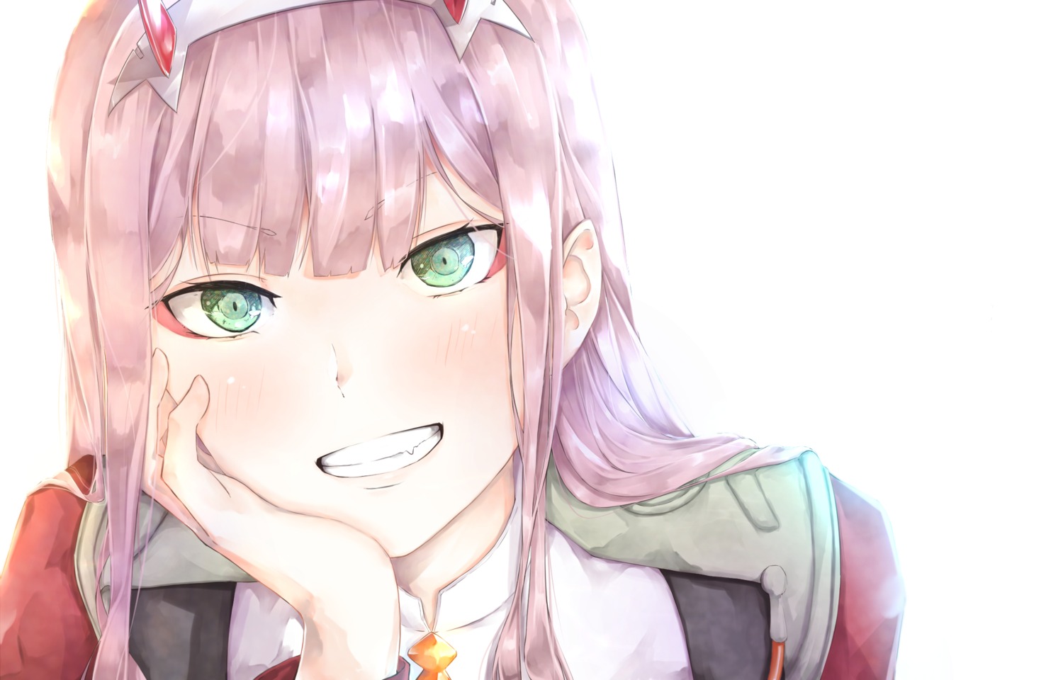 darling_in_the_franxx, horns, mochimentai, uniform, zero_two_(darling_in_the_franxx)
