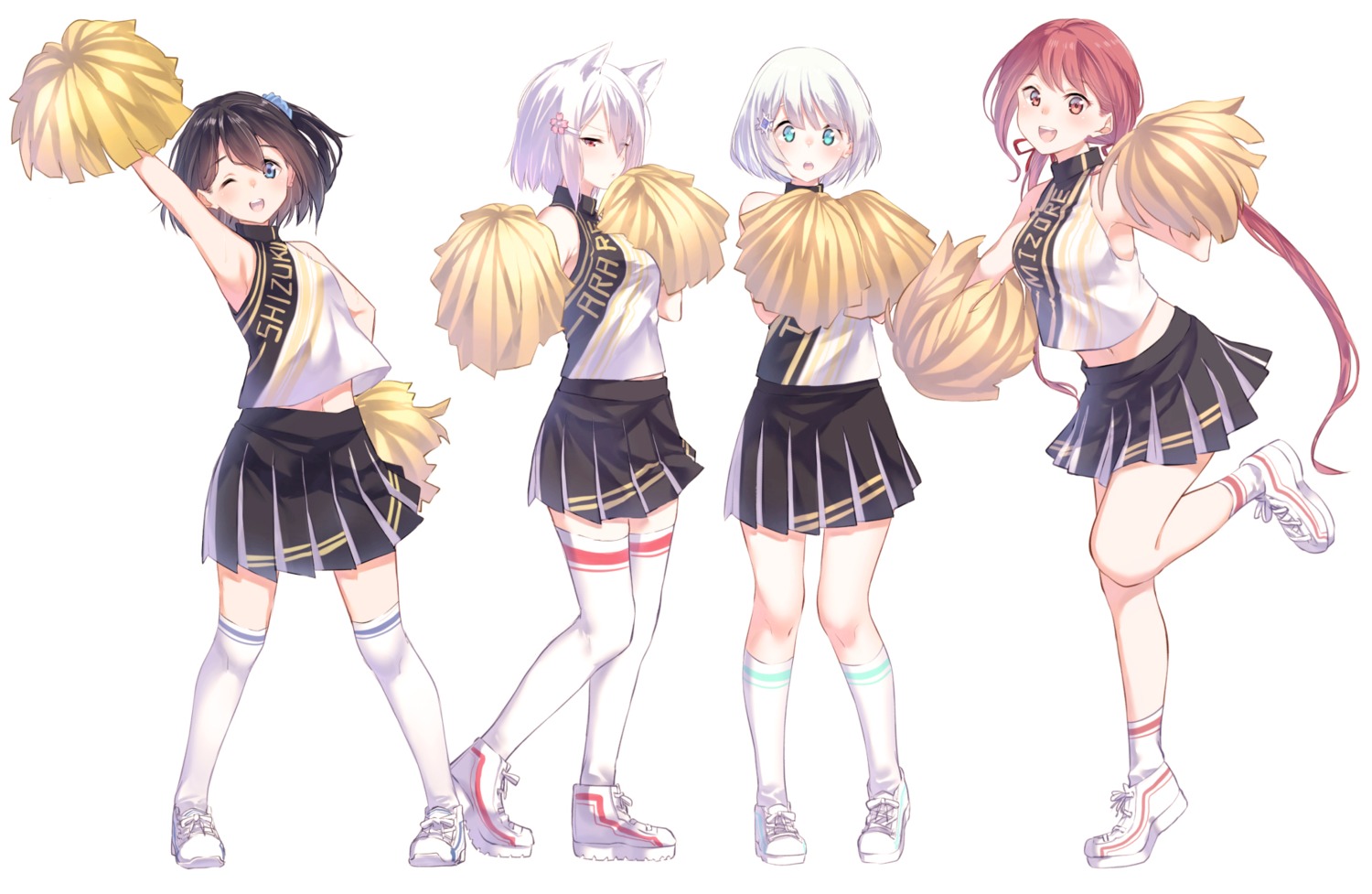animal_ears, cheerleader, thighhighs, yuki_arare