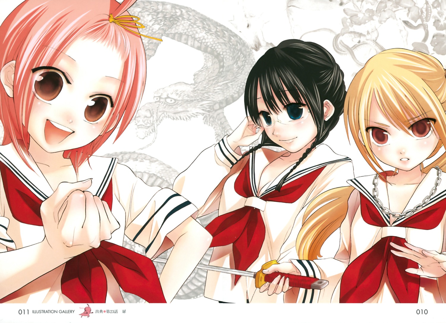 kuzuryu_momoko, miyamoto_iroha, nakajima_sanae, seifuku, sumomomo_momomo