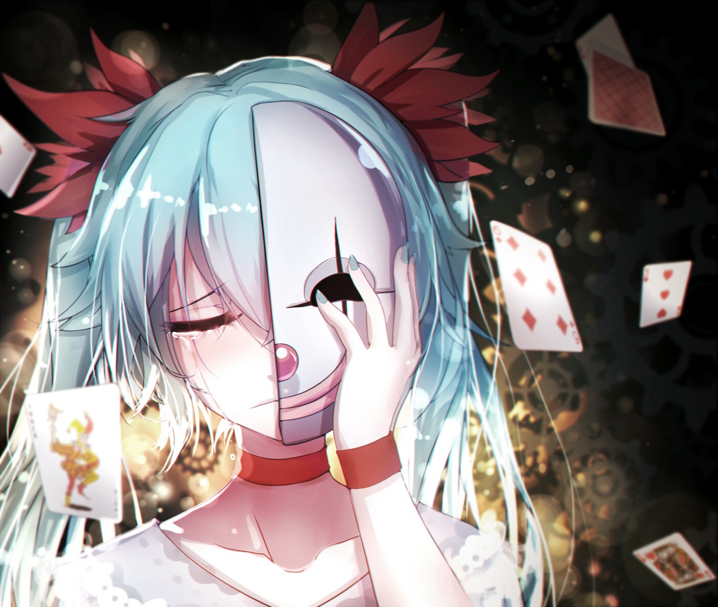 hatsune_miku, karakuri_pierrot_(vocaloid), qys3, vocaloid