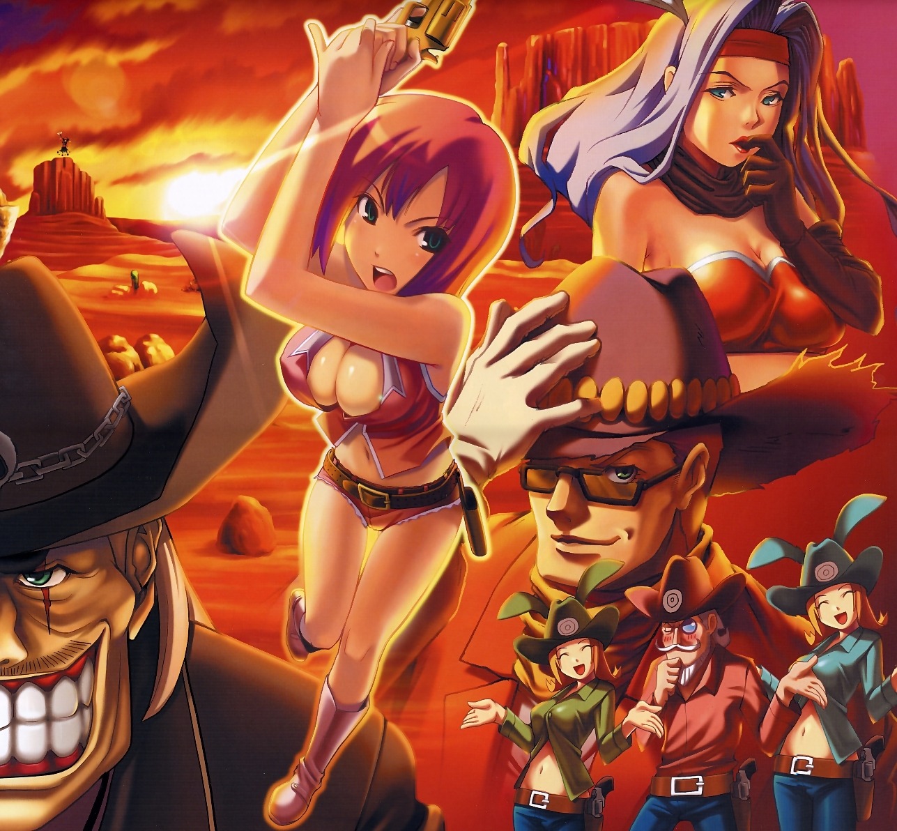 billy_the_big, blue_kid, chris_campbell, cleavage, cosplay, green_kid, koutaro, mad_dog