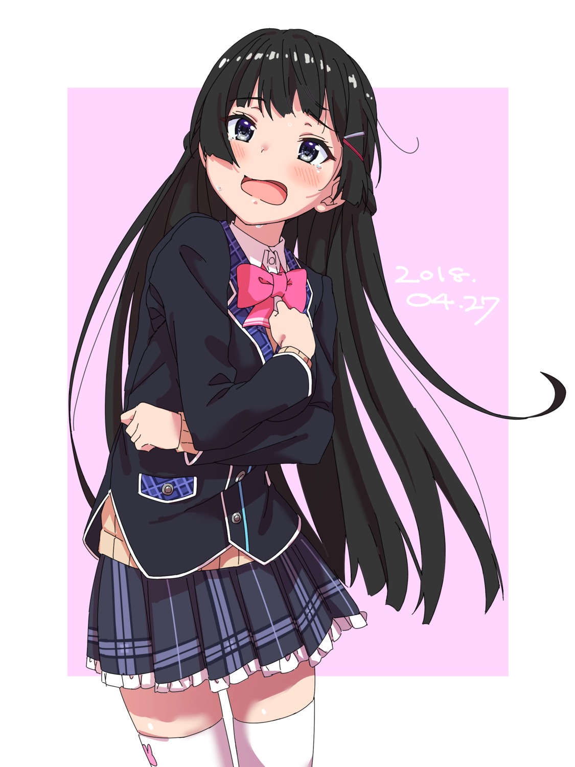 karahai, nijisanji, seifuku, thighhighs, tsukino_mito