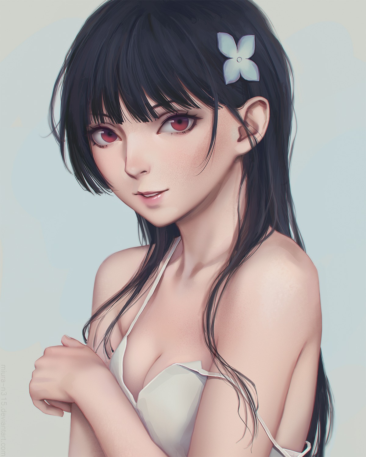 breast_hold, cleavage, miura_naoko, sanka_rea, sankarea