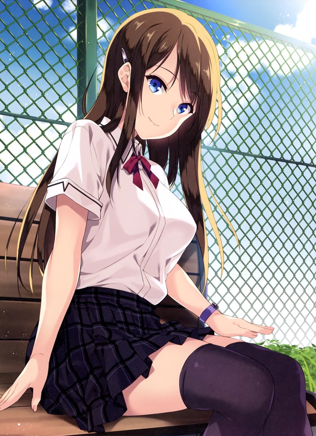 narusawa_sora, seifuku, thighhighs