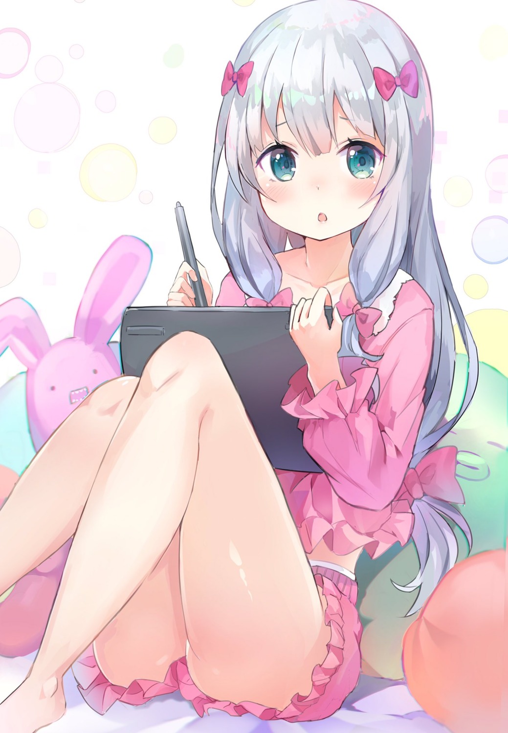 eromanga-sensei, izumi_sagiri, kusumoto_touka, pajama