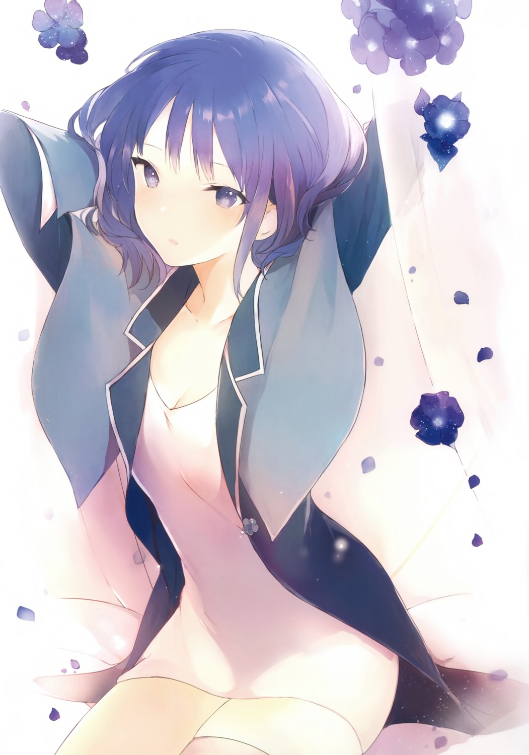 cleavage, dress, hachigo, lpip, thighhighs