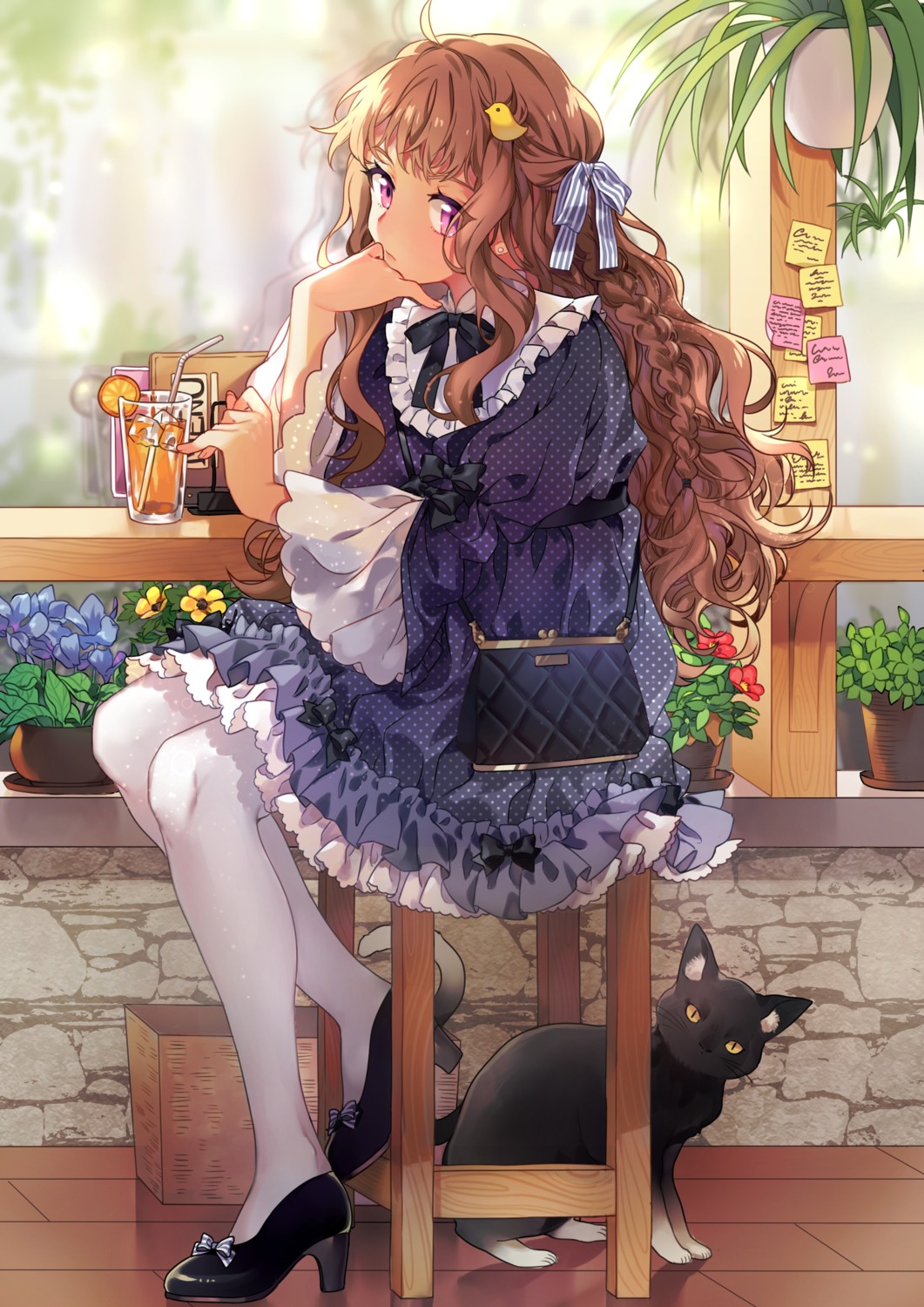 dress, heels, neko, o0baijin0o, pantyhose