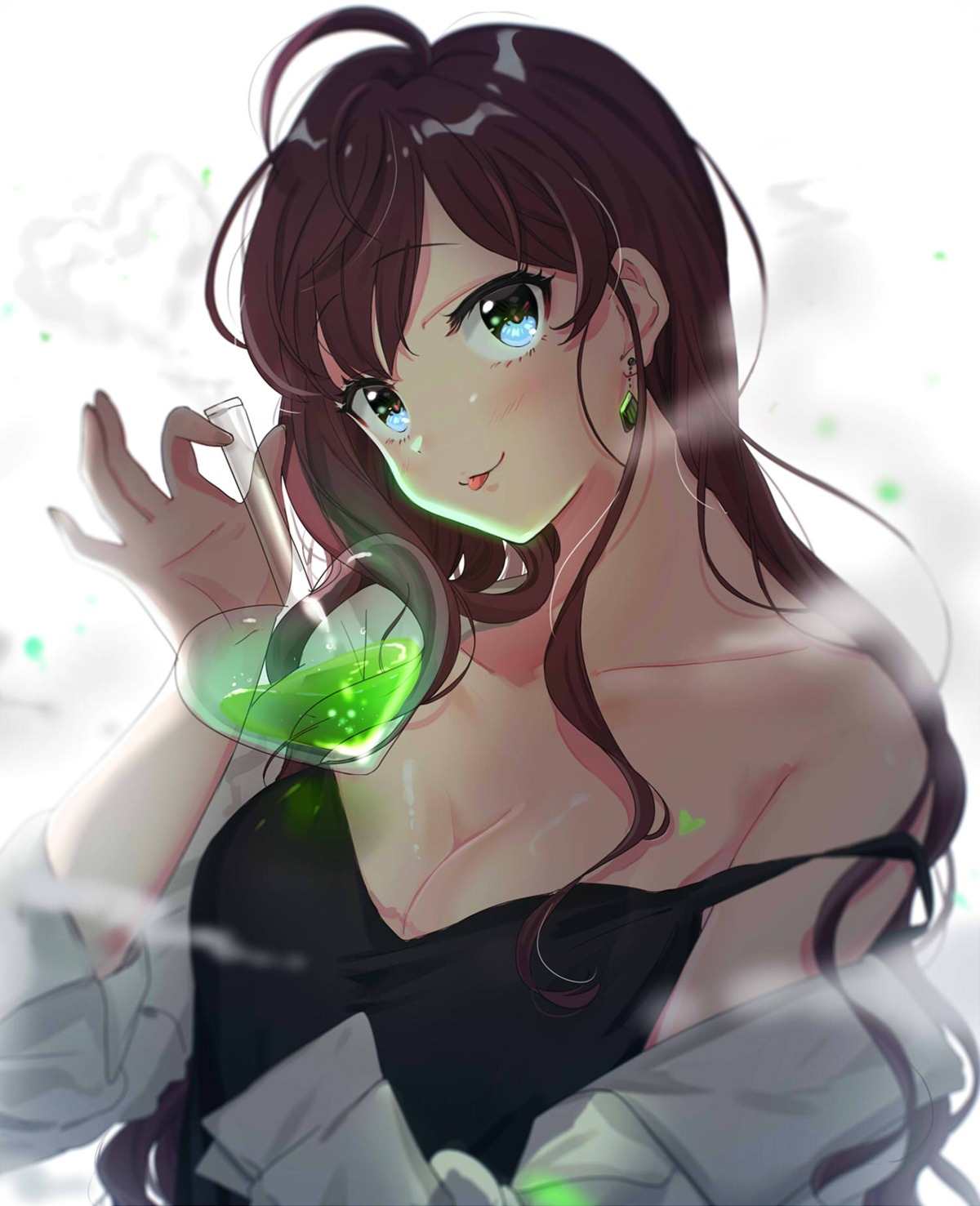 cleavage, ichinose_shiki, open_shirt, the_idolm@ster, the_idolm@ster_cinderella_girls, tomato_omurice_melon