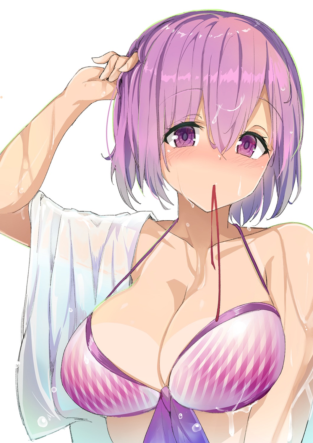 bikini_top, cleavage, fate/grand_order, mash_kyrielight, swimsuits, wet, xiaodi