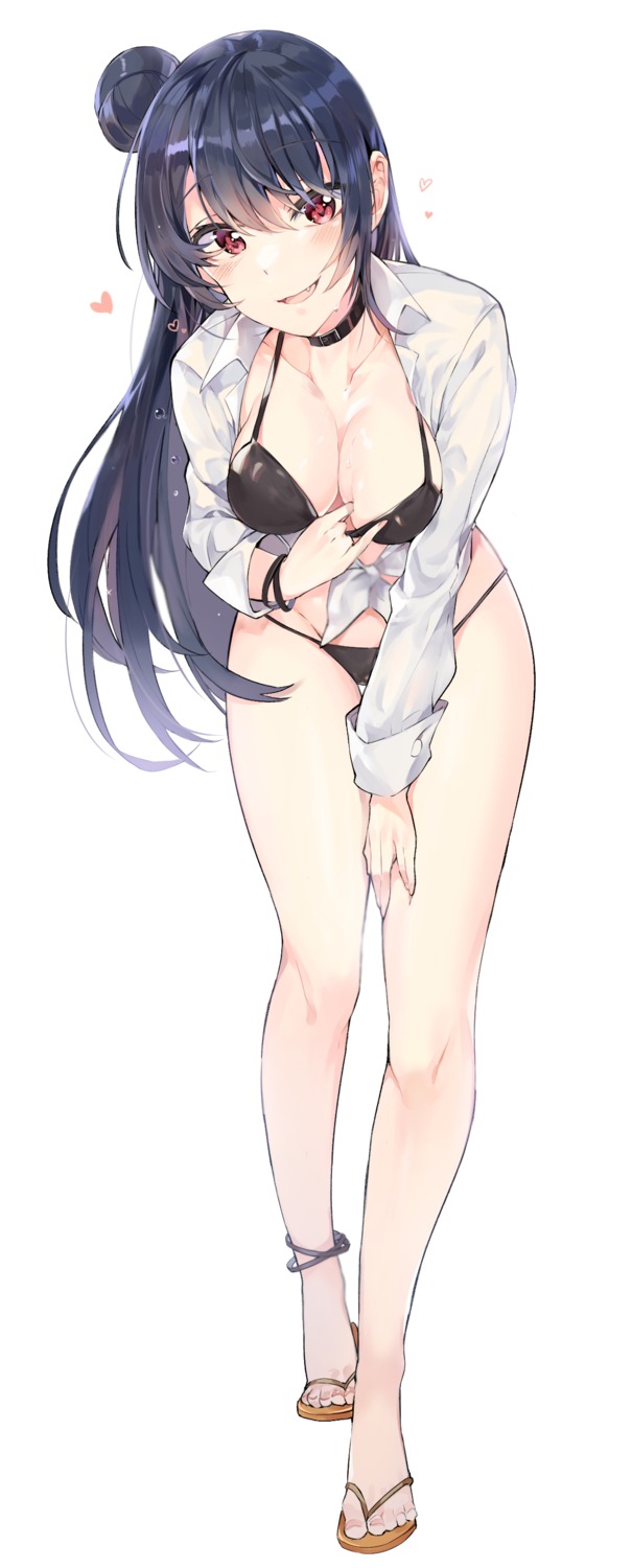 bikini, cleavage, love_live!_(series), love_live!_sunshine!!, open_shirt, swimsuits, tsushima_yoshiko, tuxedo_de_cat