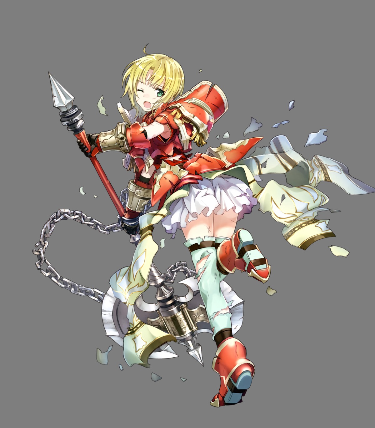 amelia_(fire_emblem), armor, fire_emblem, fire_emblem:_seima_no_kouseki, fire_emblem_heroes, nintendo, ordan, thighhighs, torn_clothes, transparent_png, weapon