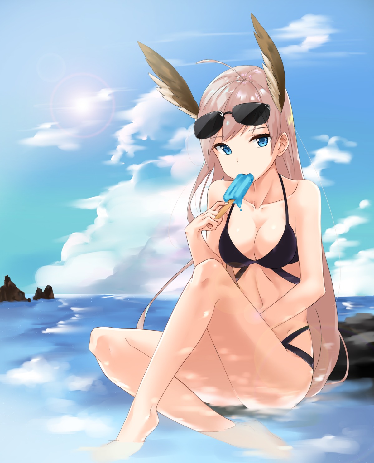 bikini, cleavage, hanna-justina_marseille, megane, mojonaru, strike_witches, swimsuits, wet