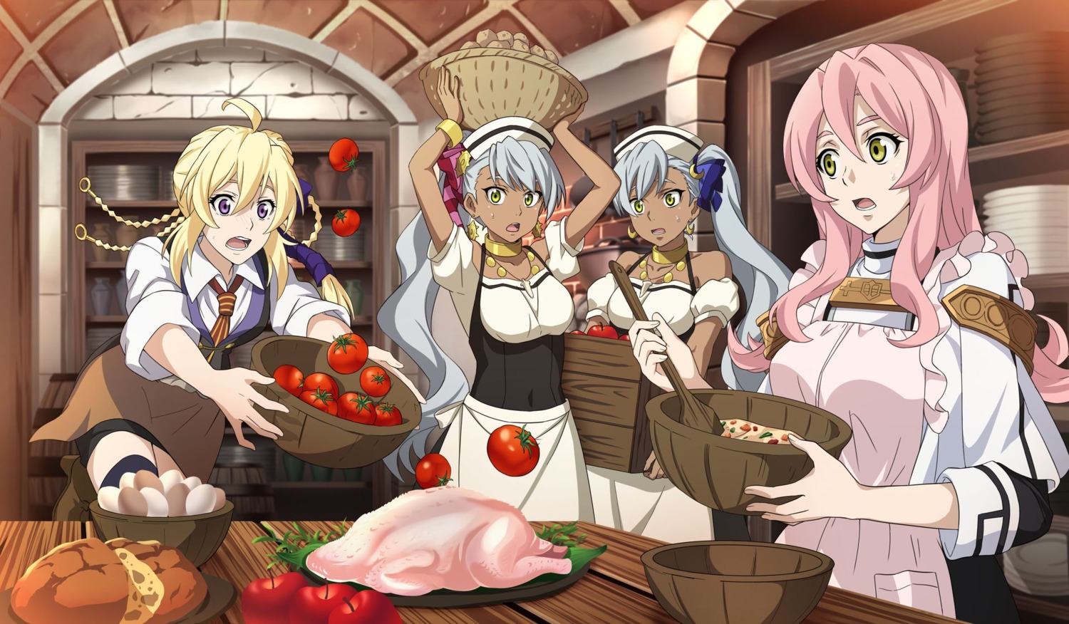 grancrest_senki, heels, tagme, thighhighs, waitress