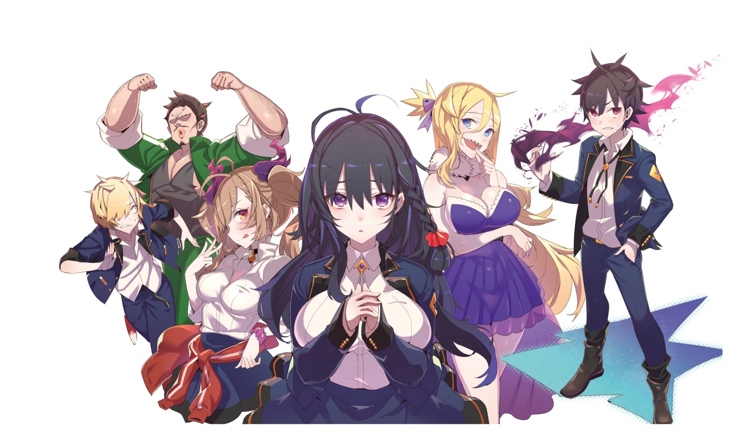 cleavage, dress, seifuku, tajima_ryuushi