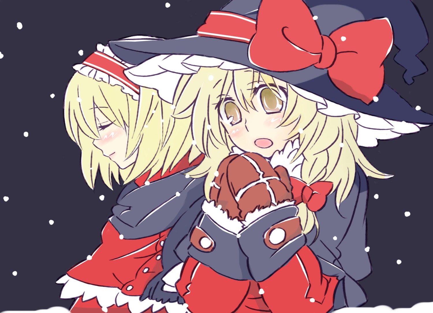 alice_margatroid, christmas, kirisame_marisa, popoin, touhou