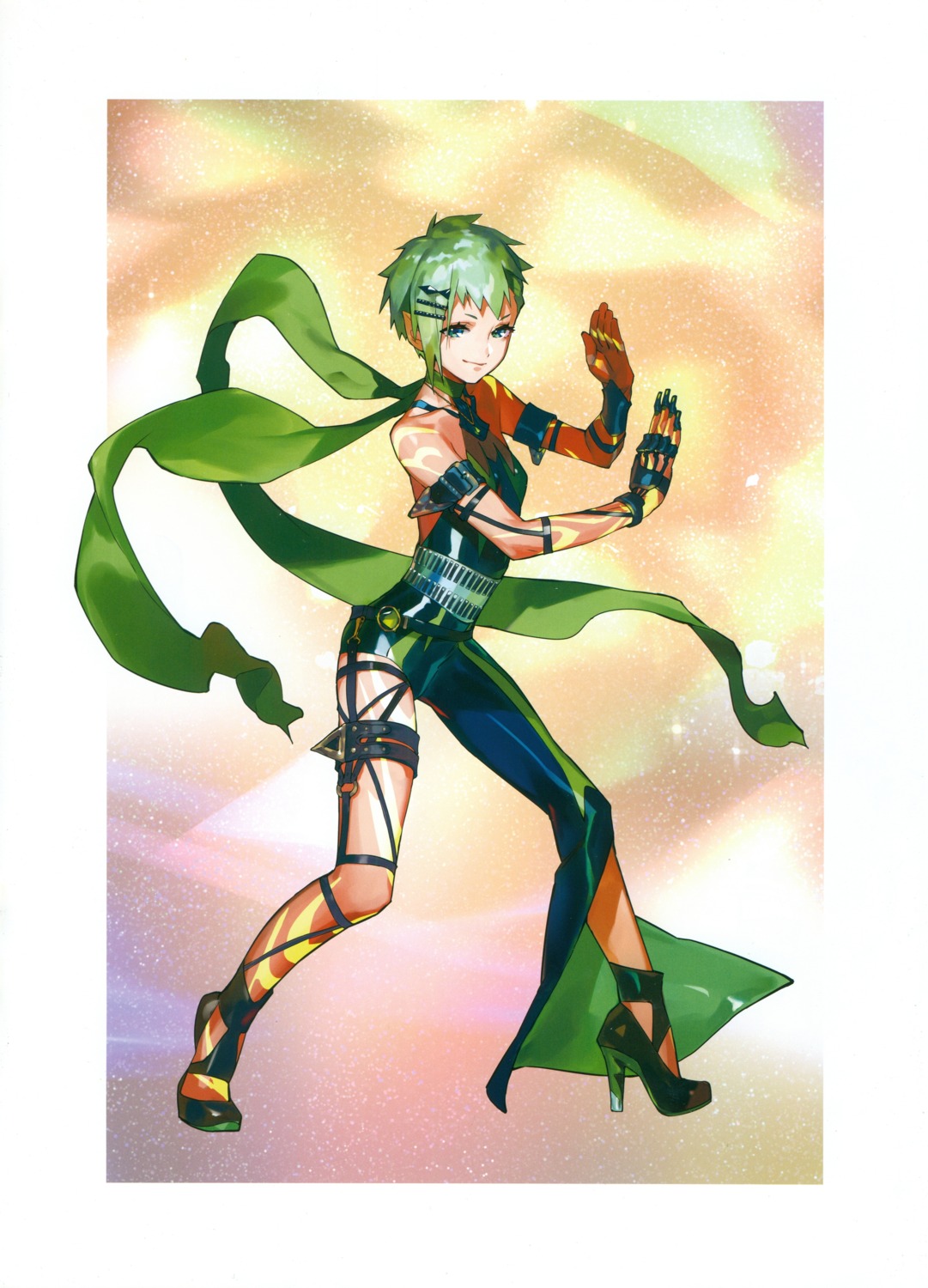 garter, heels, macross, macross_delta, mita_chisato, pointy_ears, reina_prowler, tattoo