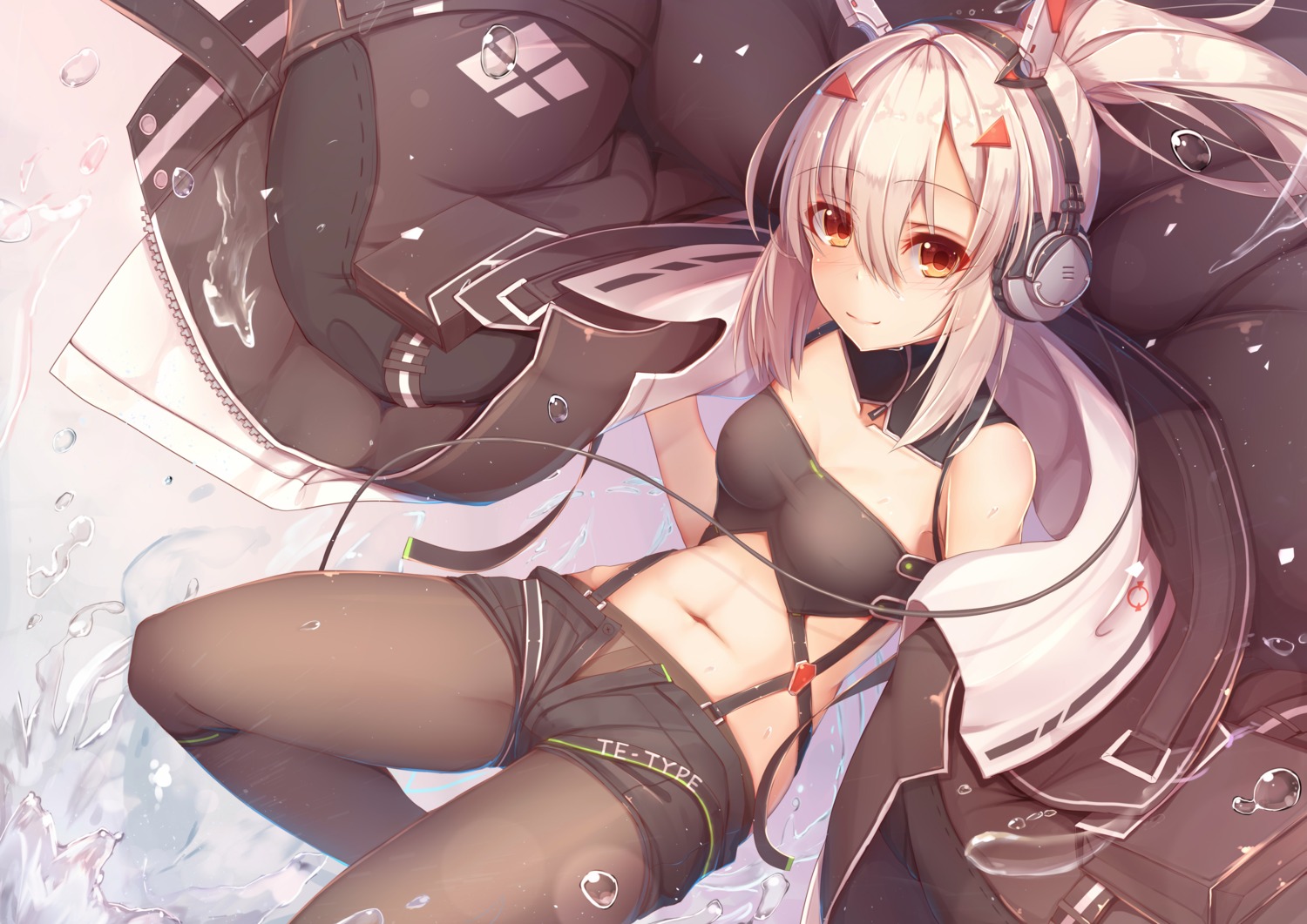 ayanami_(azur_lane), azur_lane, headphones, pantyhose, tatapopo