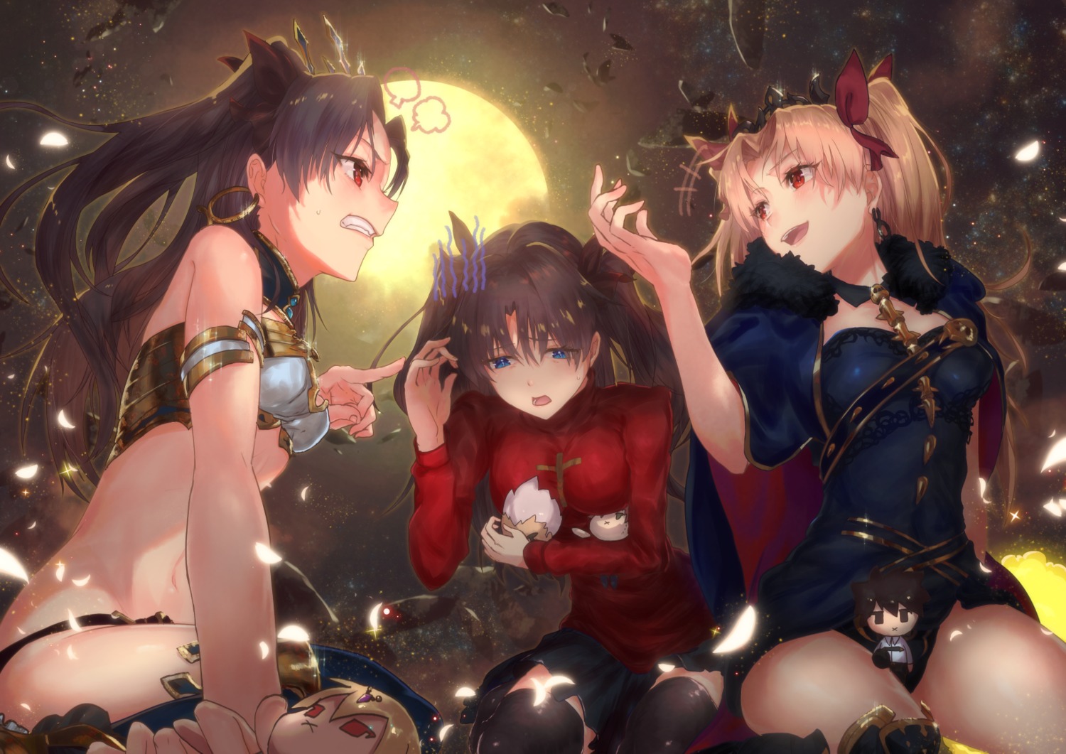 archer, bikini_armor, emiya_shirou, ereshkigal_(fate), fate/grand_order, fate/stay_night, fujimaru_ritsuka_(male), gilgamesh_(fate), ishtar_(fate), nijimaarc, pantsu, thighhighs, toosaka_rin