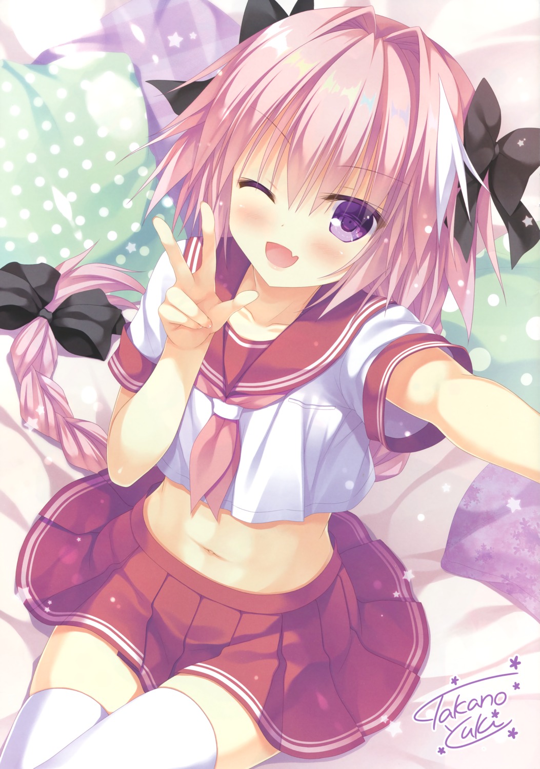 astolfo_(fate), autographed, egoistic_honey, fate/apocrypha, fate/grand_order, fate/stay_night, seifuku, selfie