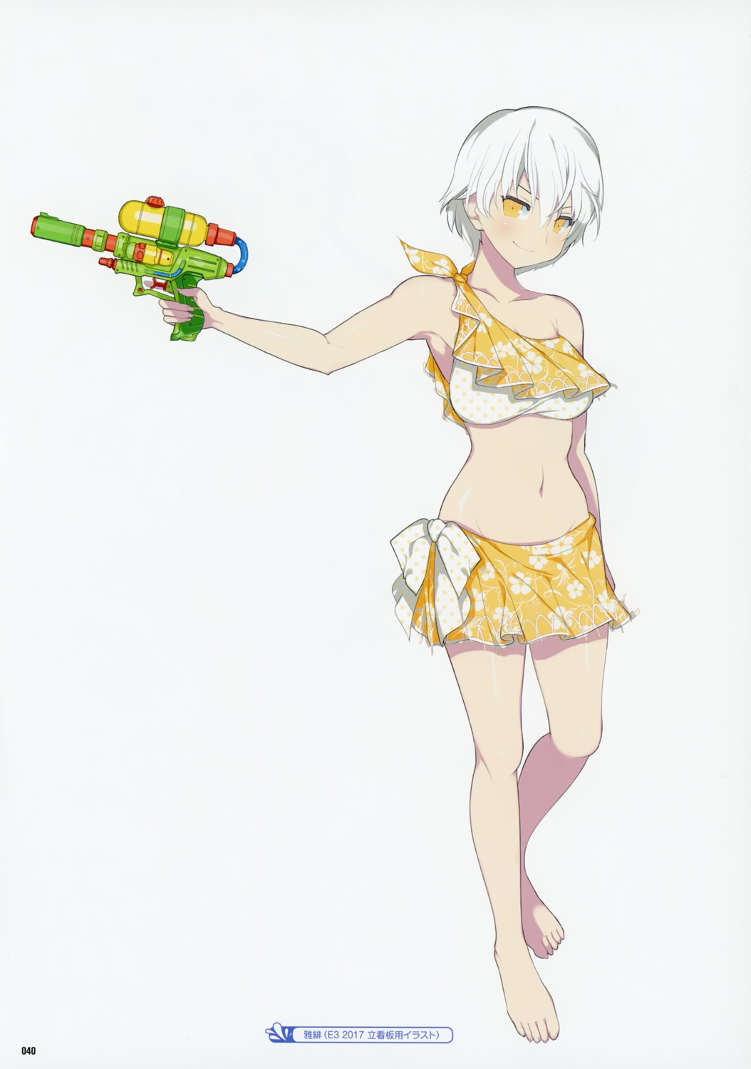 bikini, gun, miyabi_(senran_kagura), senran_kagura, senran_kagura:_peach_beach_splash, swimsuits, yaegashi_nan