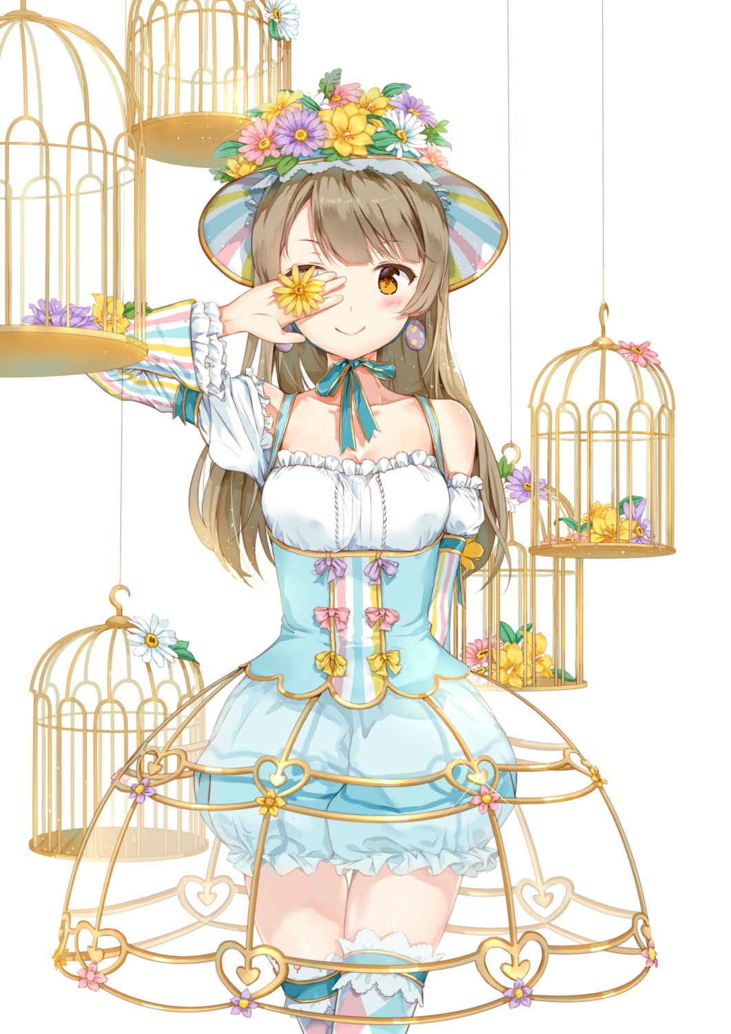 bloomers, cleavage, hokuotzu, love_live!, love_live!_(series), minami_kotori, see_through, thighhighs